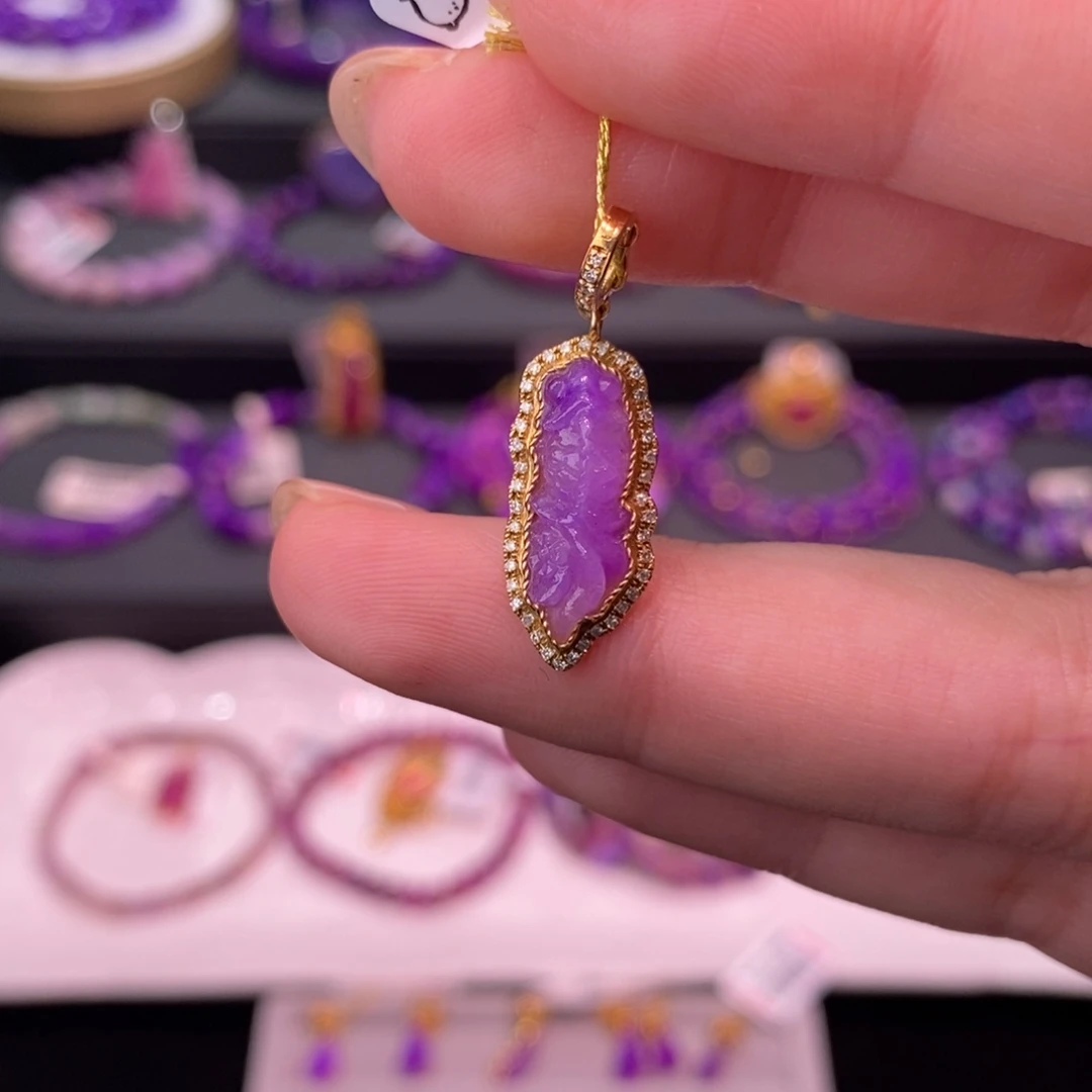 苏纪石（舒俱来）18K金镶嵌吊坠(不含链)