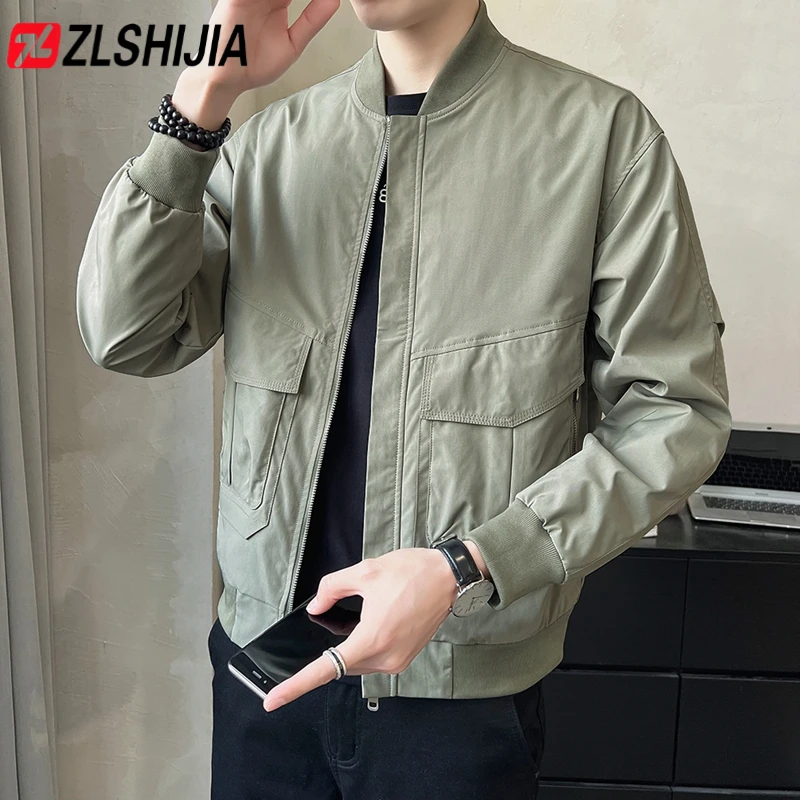 战狼世家春秋新款潮流时尚夹克男百搭帅气棒球领外套休闲运动男装