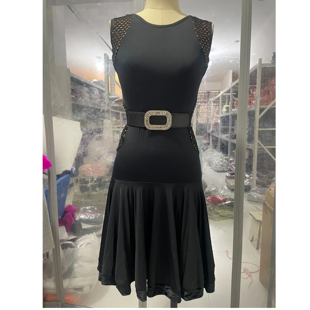 拉丁舞蹈服女童专业比赛规定服表演出考级练功服大摆裙