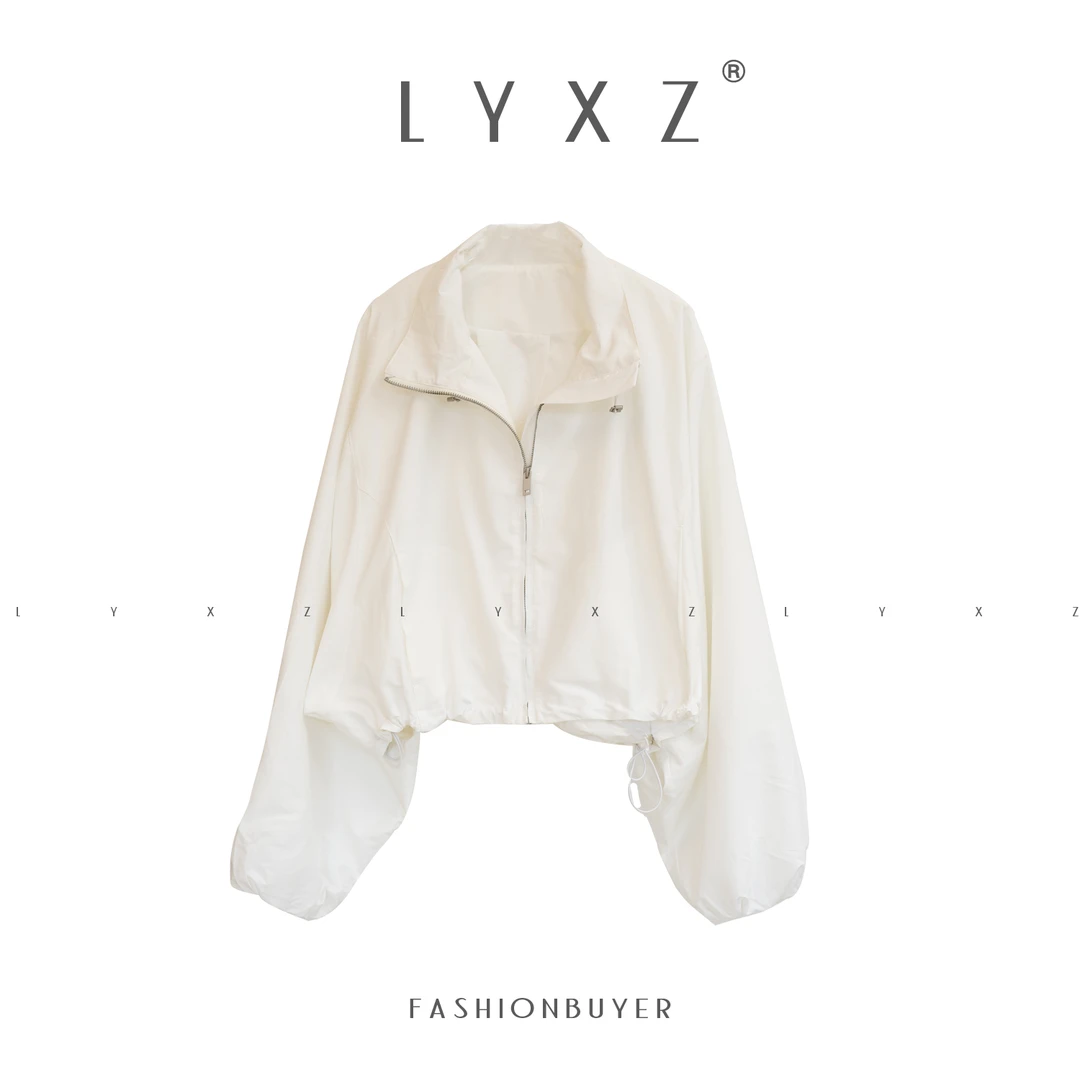 LYXZ 春季新款设计感小众时尚洋气百搭光板抽绳插袋拉链外套75568