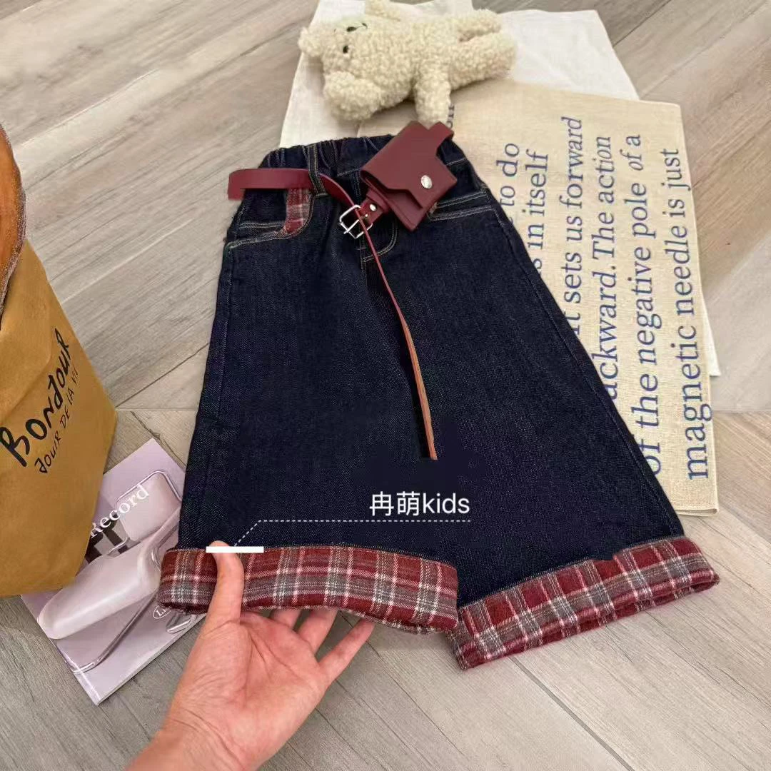 女童阔腿裤春秋款2025新款女宝宝长裤秋季洋气儿童装秋装牛仔裤子