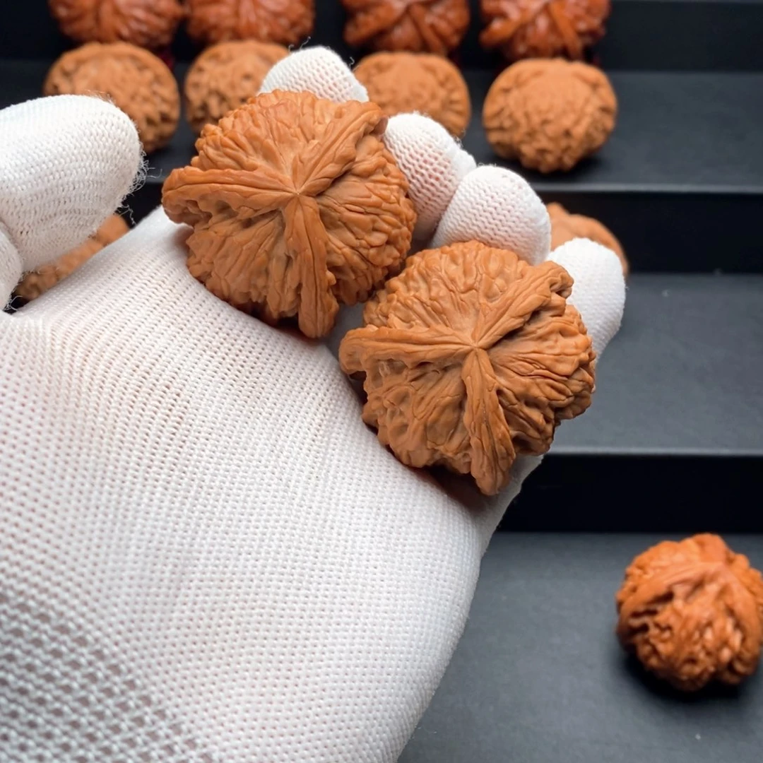 文玩核桃把件43尺白奔