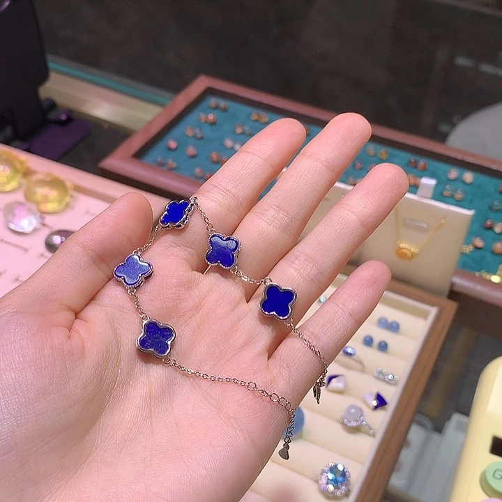 O***r青金石银S925镶嵌手链不返运费拍2单