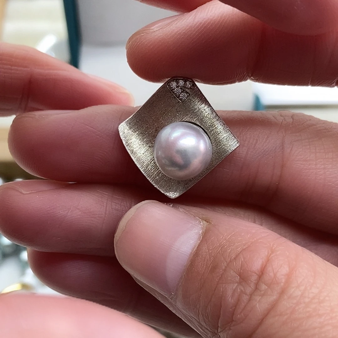 海水珍珠吊坠(不含链)银S925镶嵌