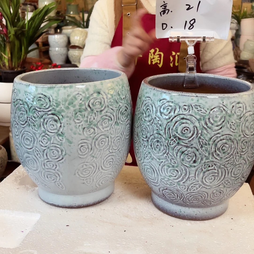 紫砂花盆高度21口径18