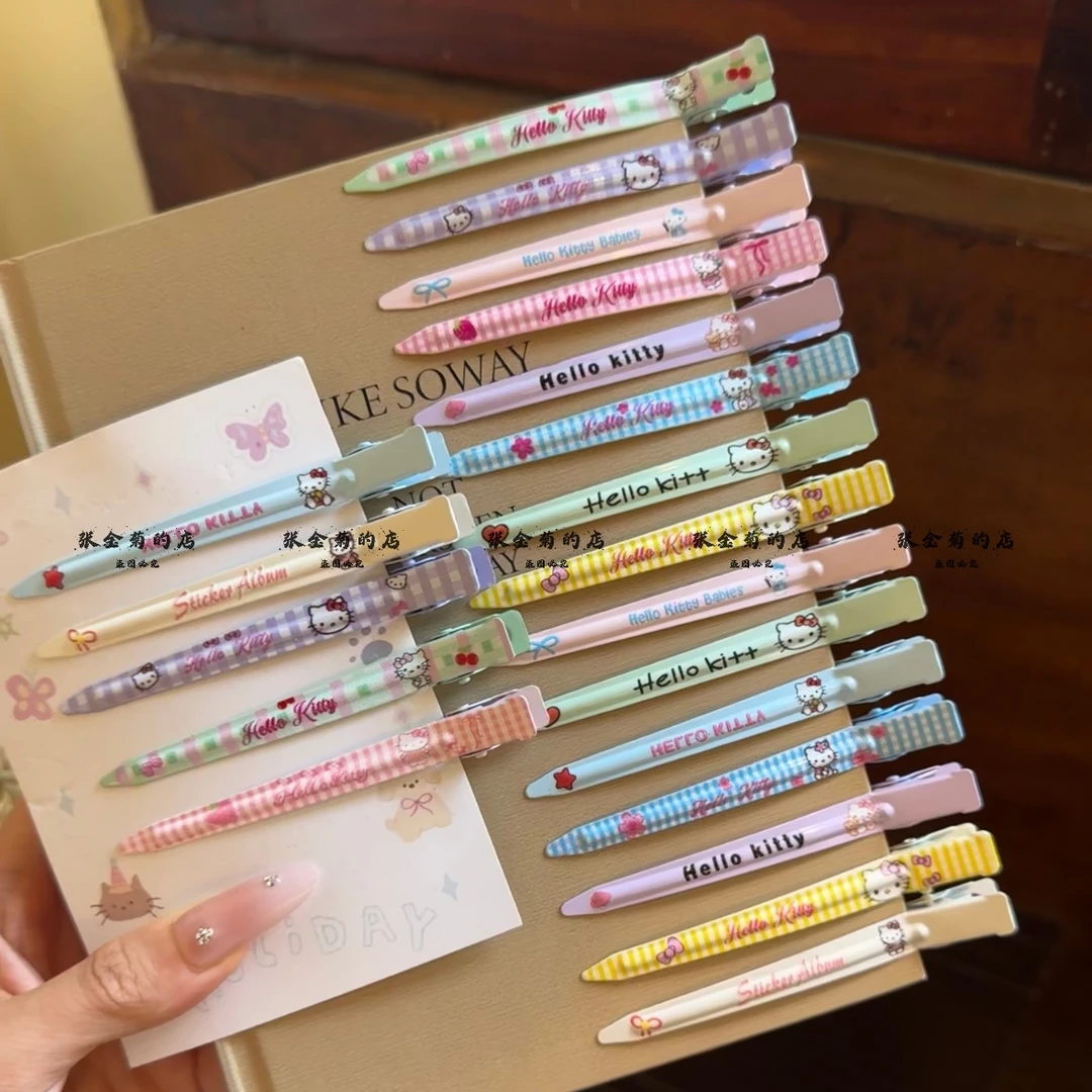 20个装可爱KT猫星星金属长条发夹夏季新款甜美百搭刘海鸭嘴夹