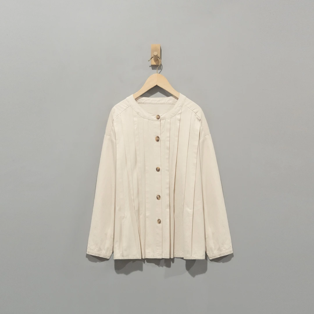 【且听风吟】0510492文艺棉精包边立领风琴褶外套  衣长64 胸围126