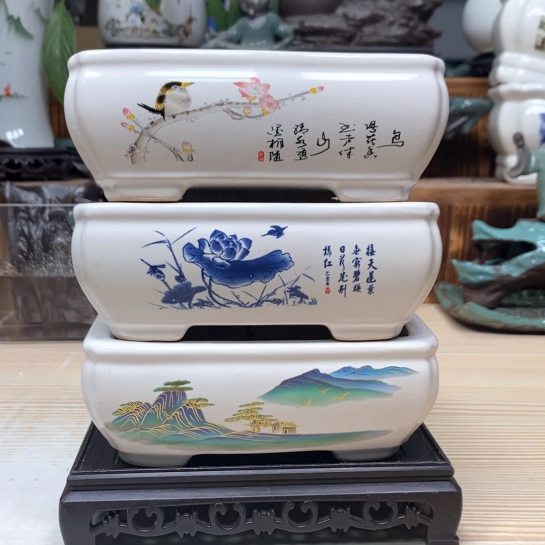 紫砂花盆陶瓷艺术花盆陶瓷