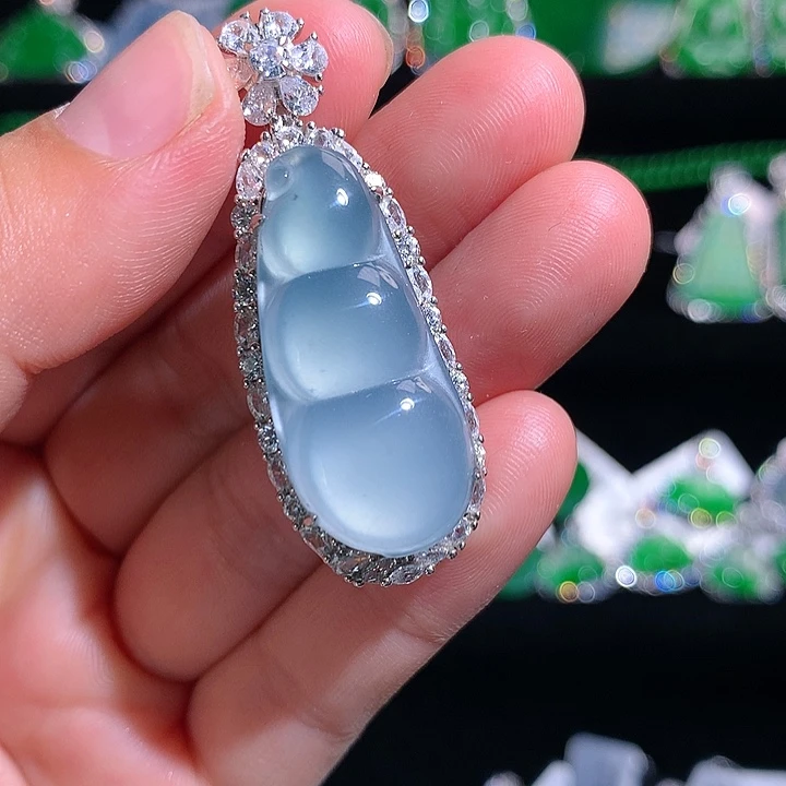 【闪购商品】翡翠银S925镶嵌颈饰天然翡翠