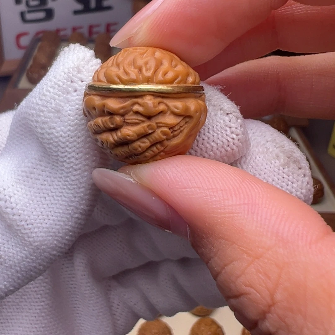 把件猴头核桃镶嵌款盲僧全品有正常封口线