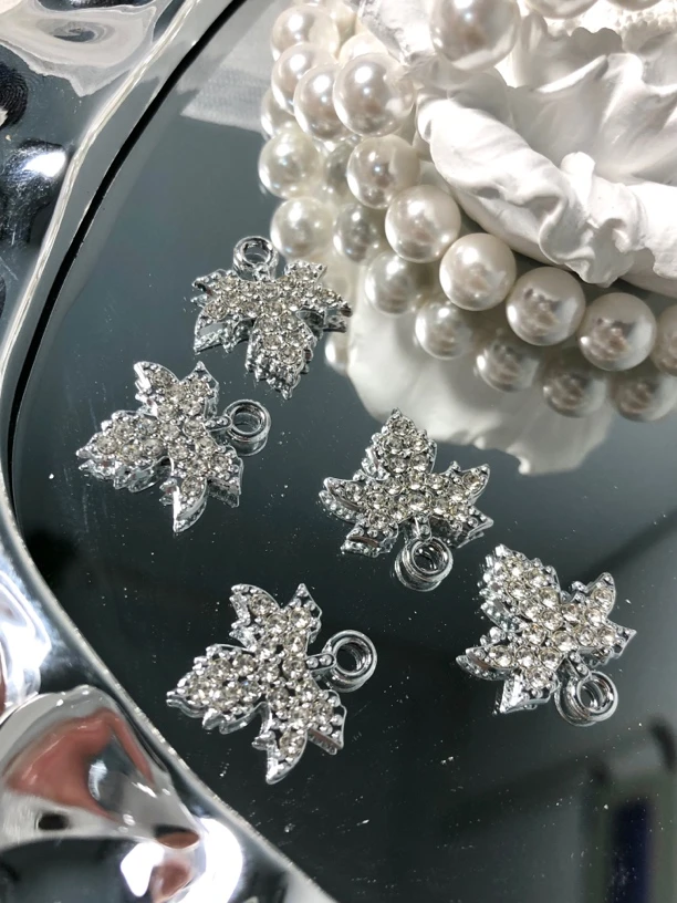 雨宝严选· DIY  P497 银色枫叶单吊吊坠DIY