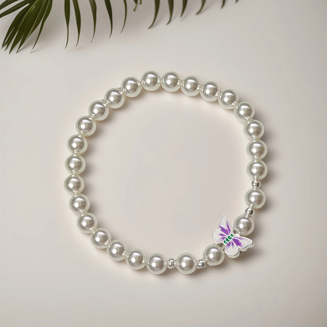 【小白总专属】烧蓝珐琅蝴蝶马贝珠手链