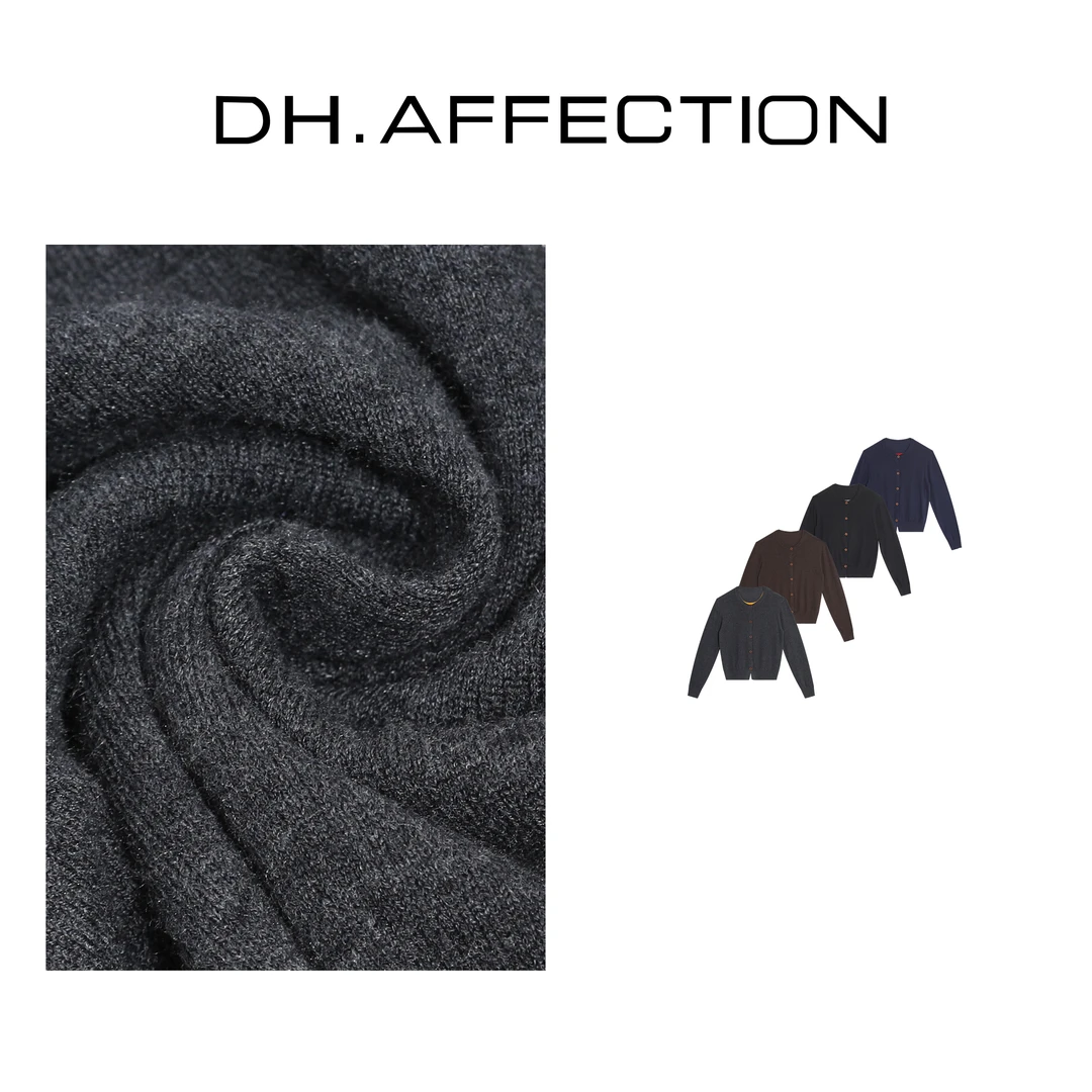 【QiQiAtelier】（纸片毛衣）假两件时尚羊毛宽松遮肚开衫 258528