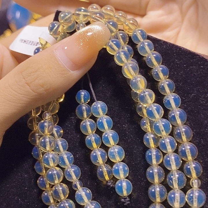 蓝珀未镶嵌珠宝奇石墨西哥蓝珀佛珠6