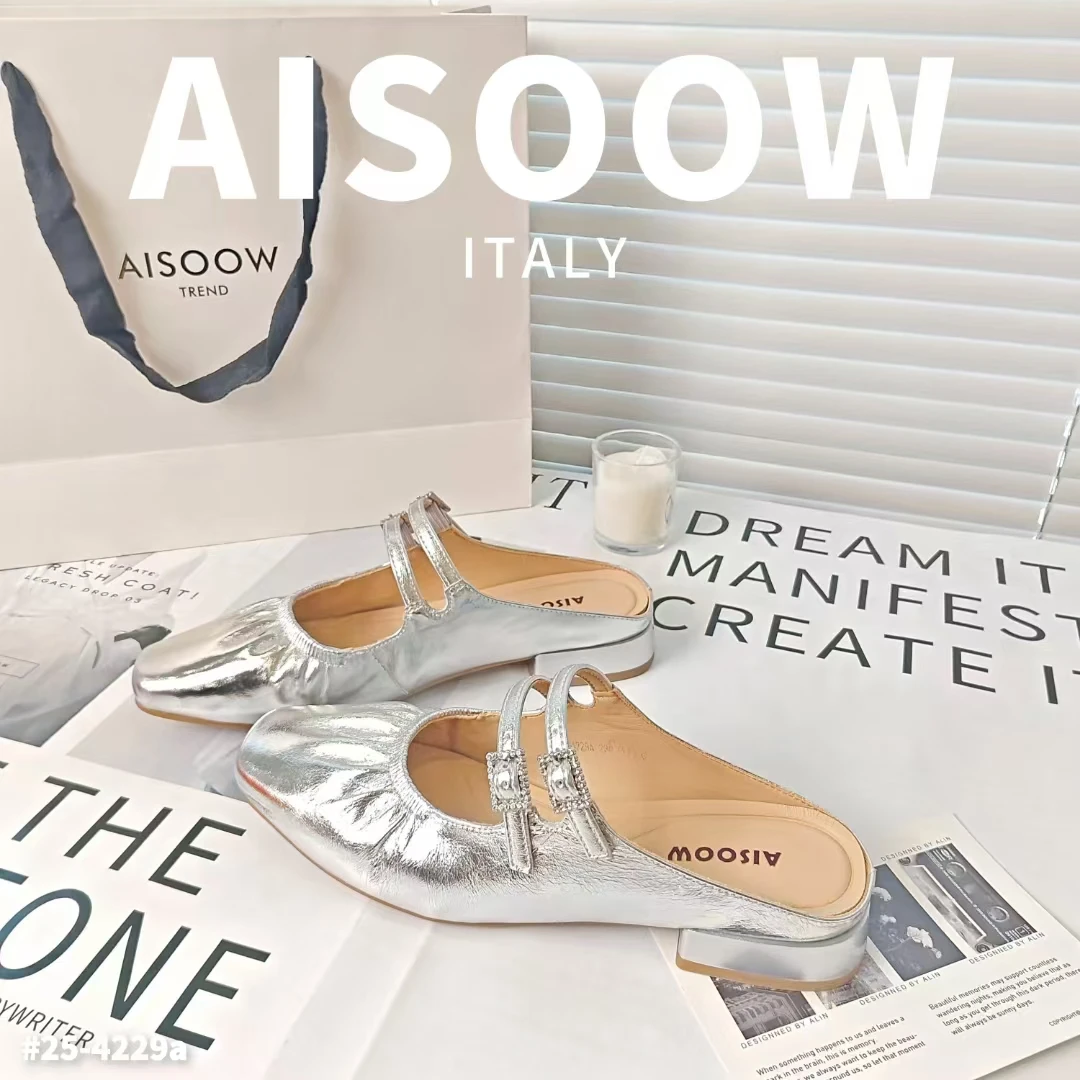 夏季低跟平底高跟休闲风凉鞋跟鞋穆勒鞋玛丽珍时尚纯色圆头