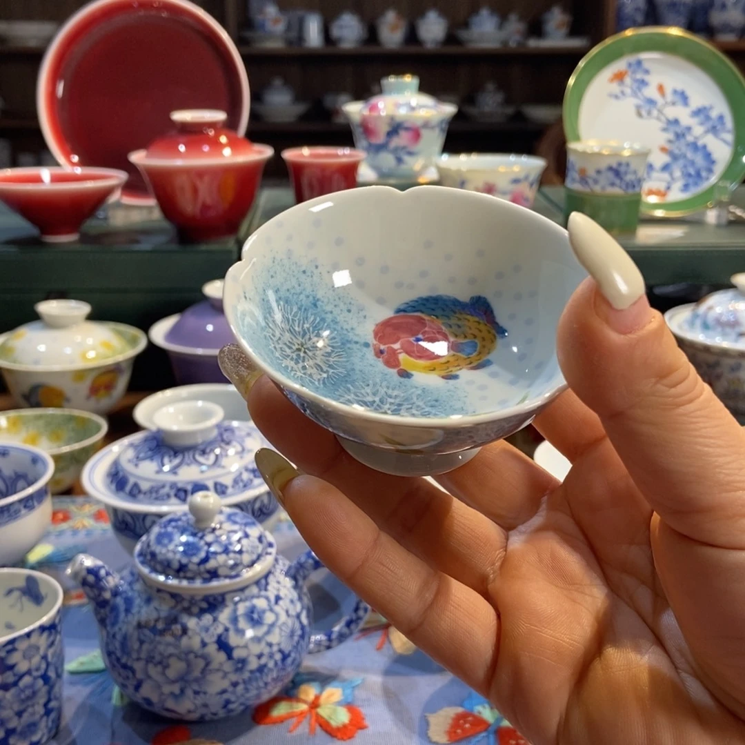 雪山春晓蒲公英兰寿鱼杯