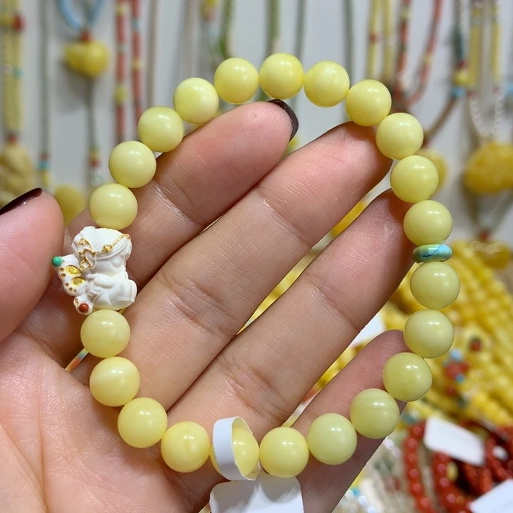 蜜蜡未镶嵌手链7.8mm