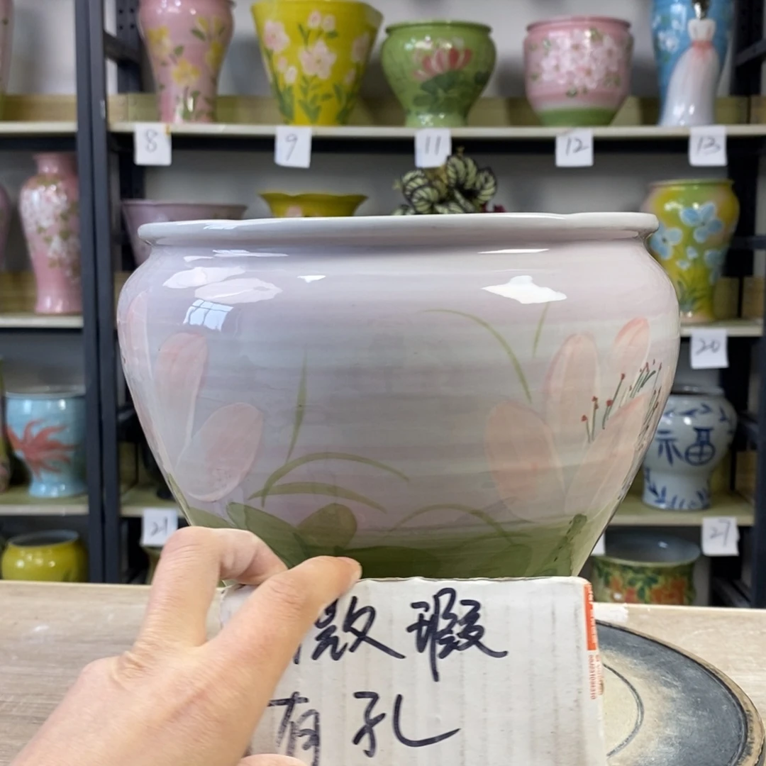 景德镇手工手绘陶瓷花盆