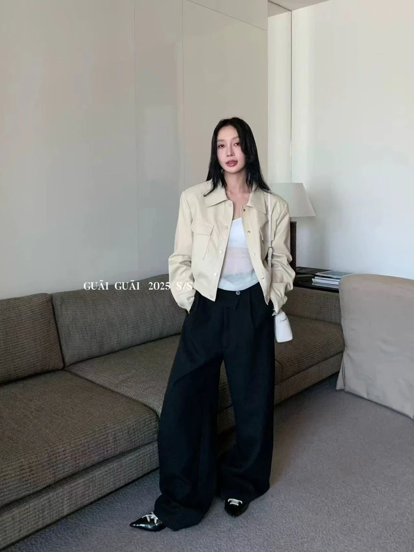 B11-2-3三色“双前口袋”皮外套