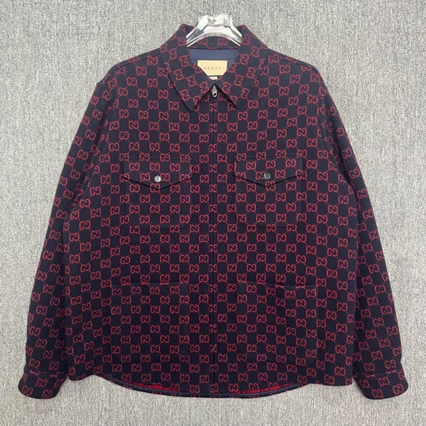 未使用 GUCCI/古驰  双G满印羊毛拉链外套/50码/存放/13265
