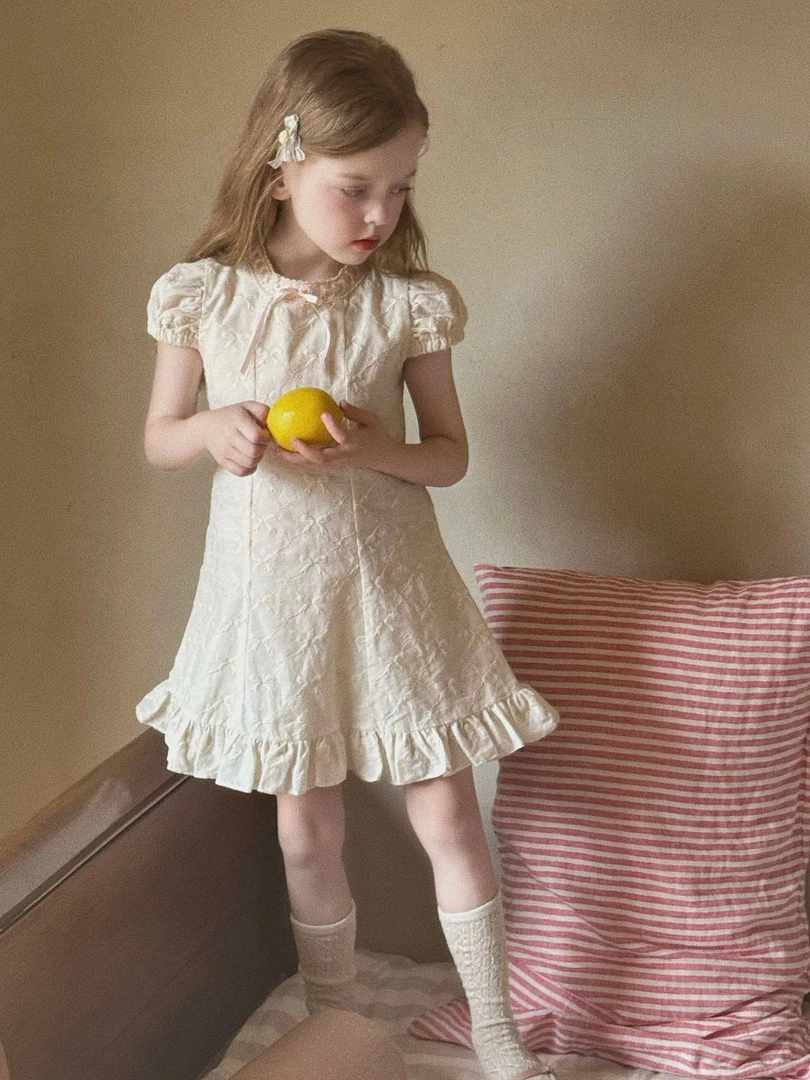 「芭蕾舞者」    蝴蝶结半袖连衣裙