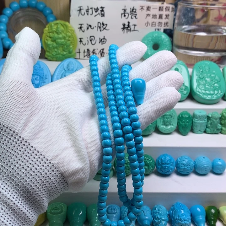 追***人湖北批发精挑绿色矿原创手串108 以介绍为准