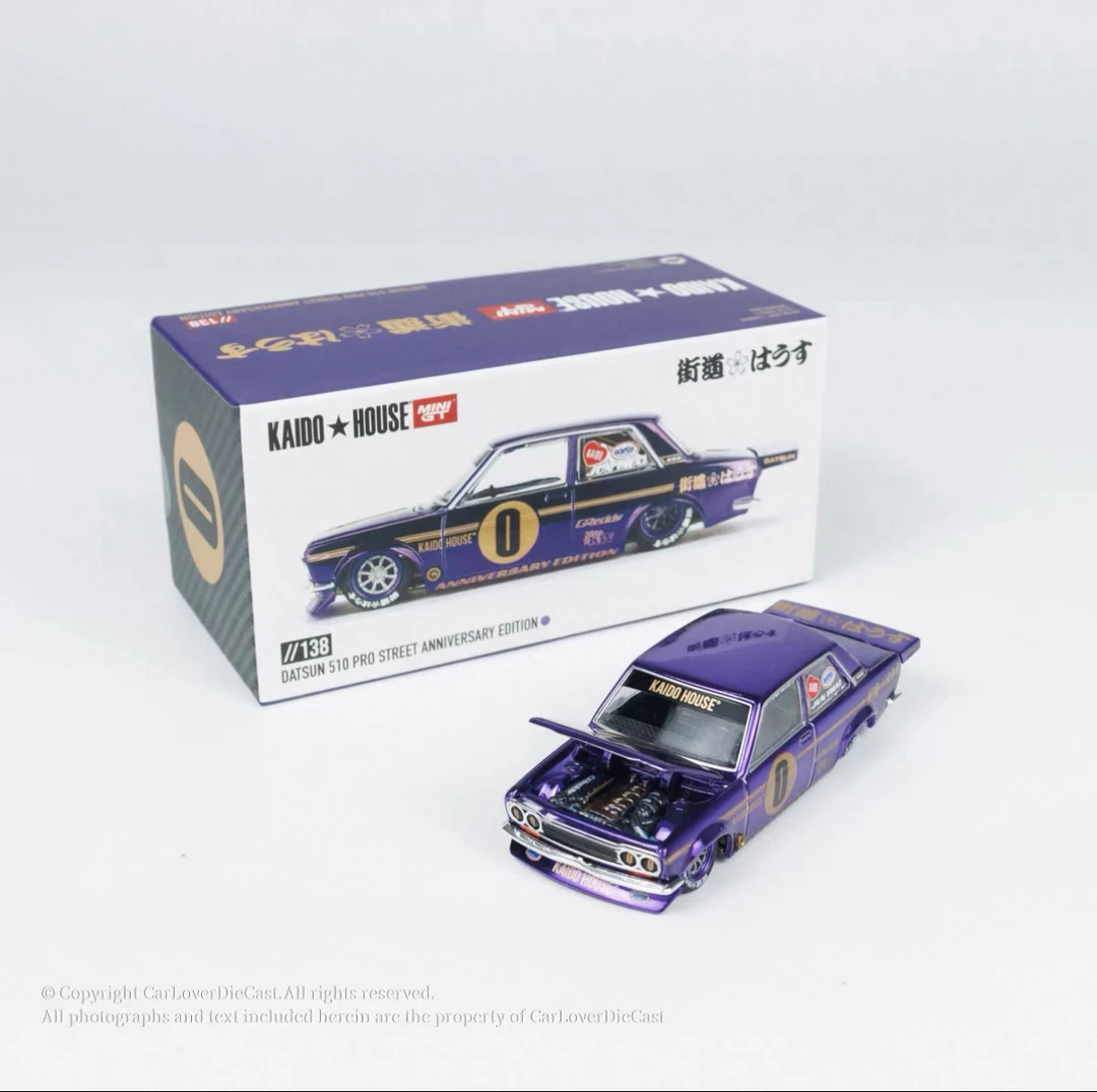 1:64 MINIGT Kaidohouse138 达特桑 510 电镀紫 合金车模