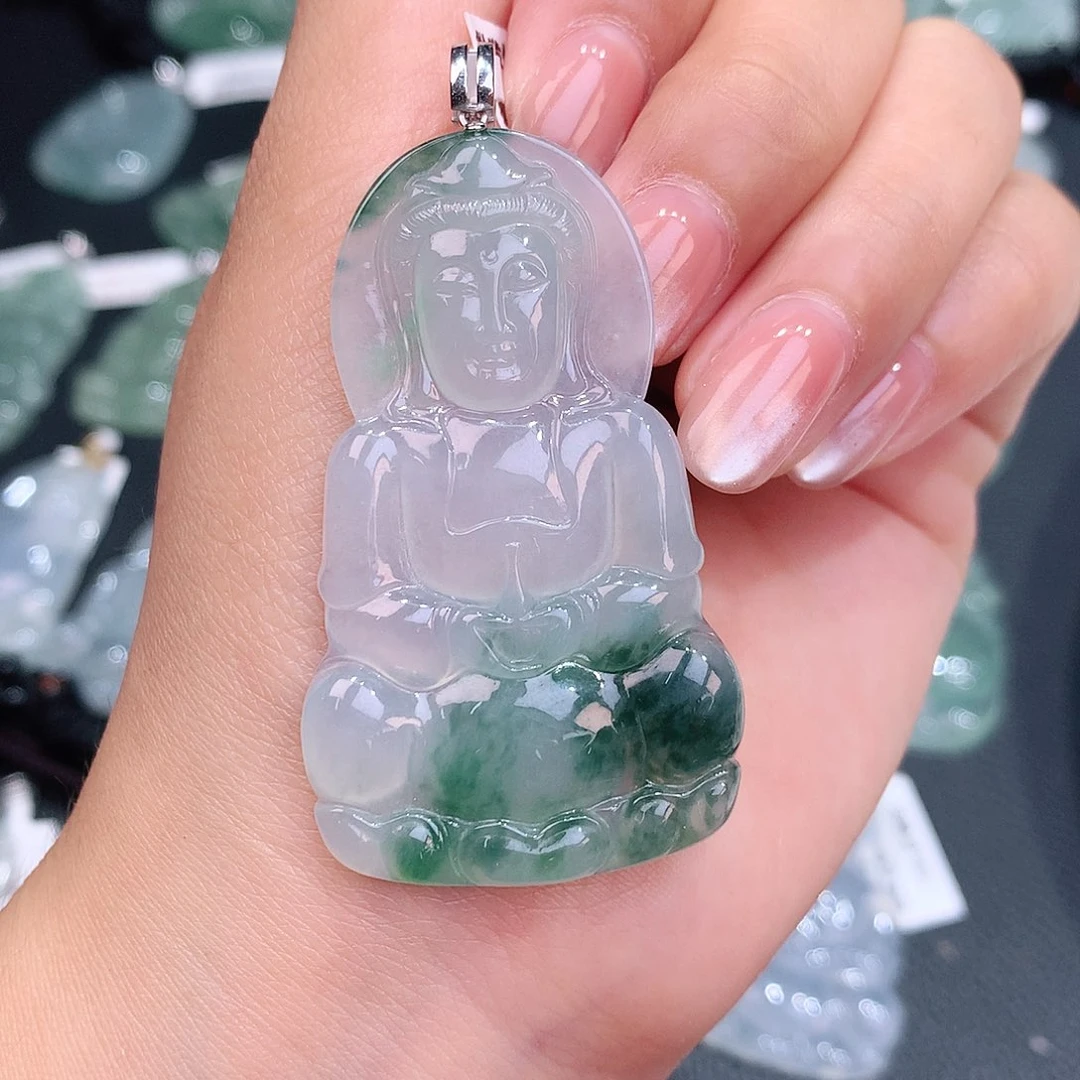 翡翠18K金镶嵌颈饰53-31-4.6