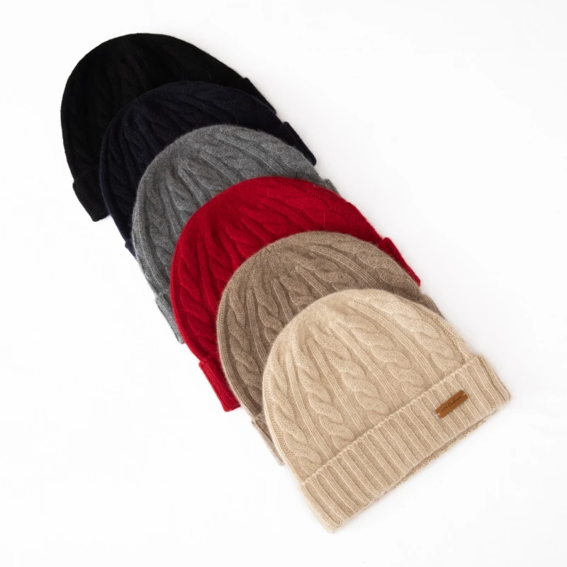 D129 正品 纯山羊绒 秋冬加厚帽子 柔软更保暖 男女通用 舒适轻盈