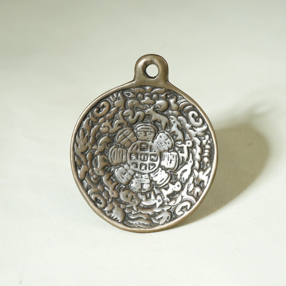 十九世纪铜九宫八卦牌【古珠精选】AABS250105019