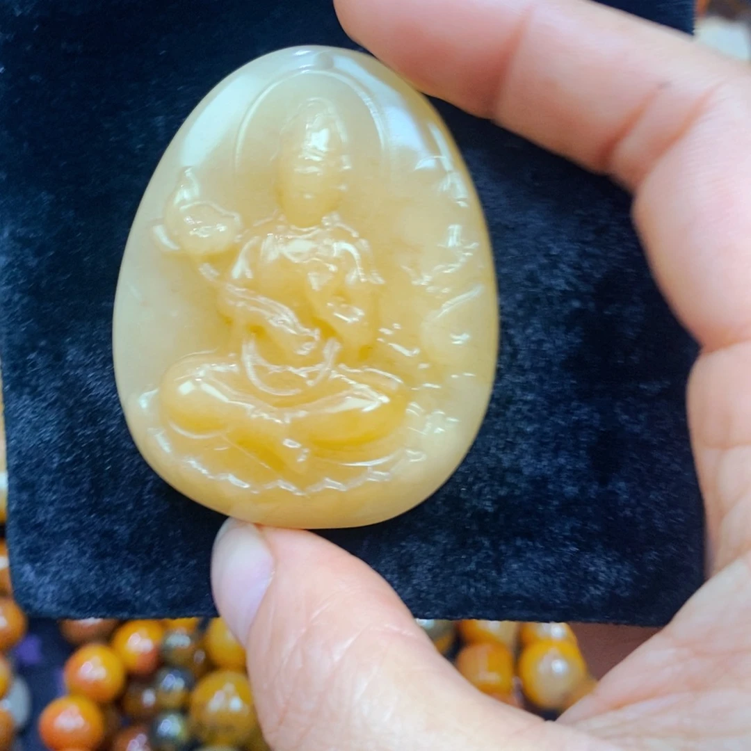 未镶嵌石英质玉（黄龙玉）吊坠(不含链)