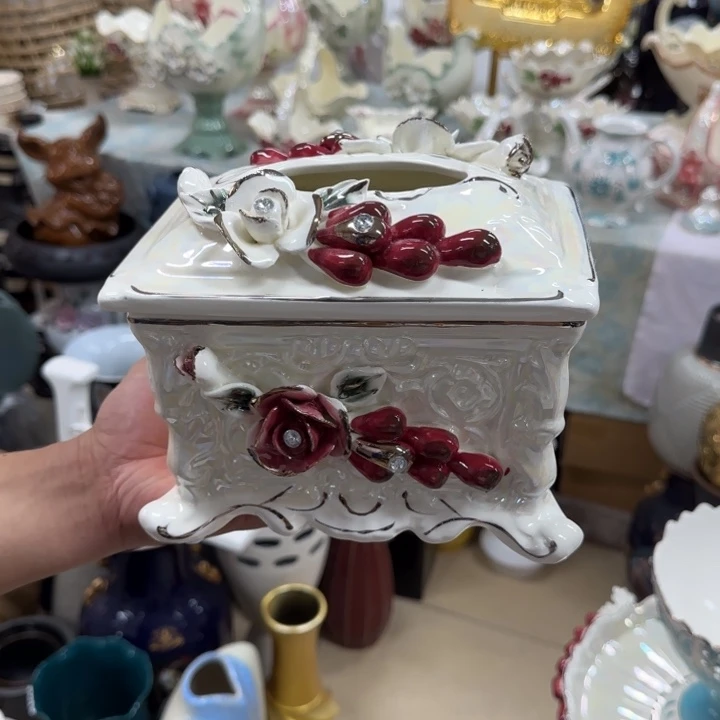 静***！瓷片陶瓷艺术花瓶陶瓷摆件