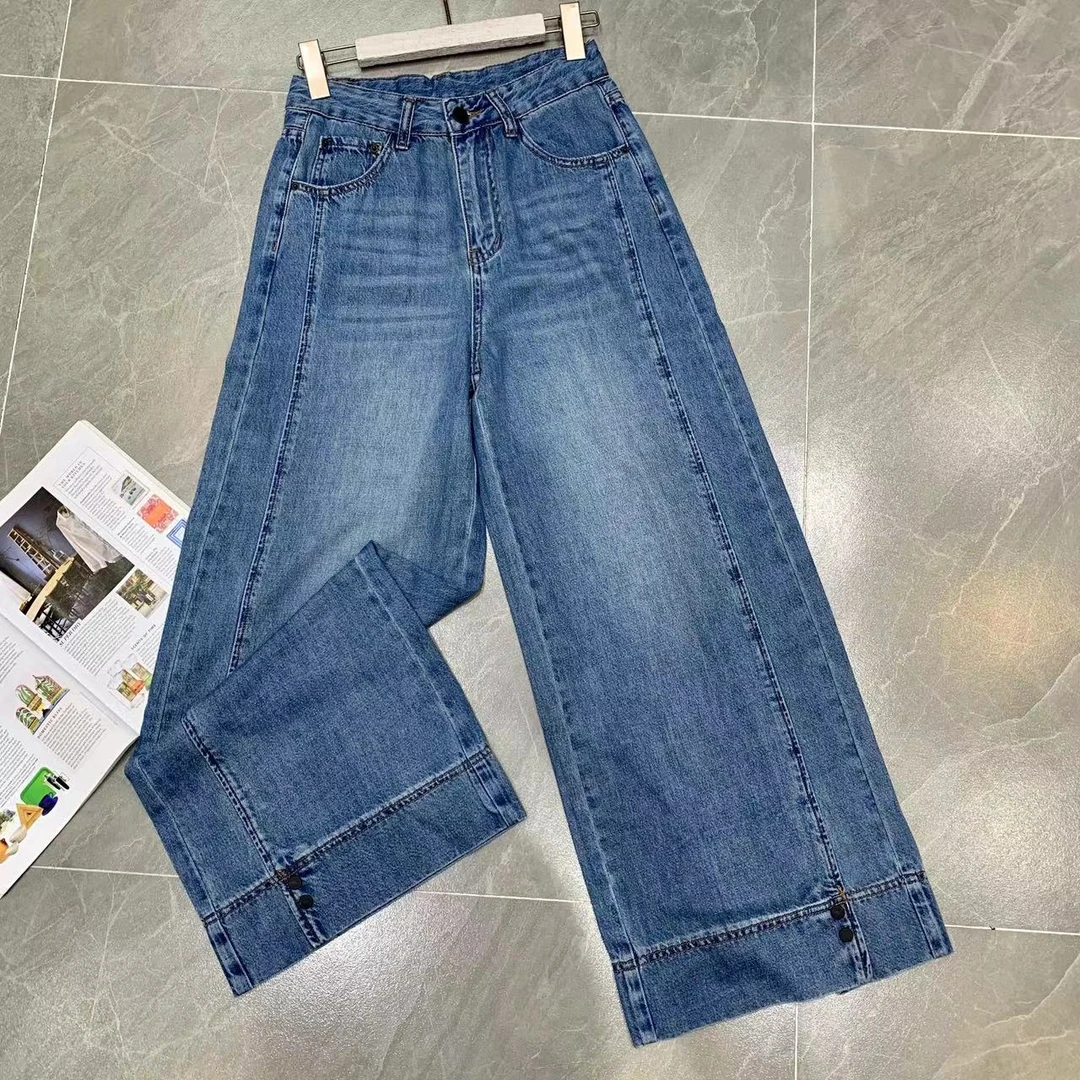 Manmi 复古水洗立体剪裁牛仔阔腿裤 3160（K4↑）