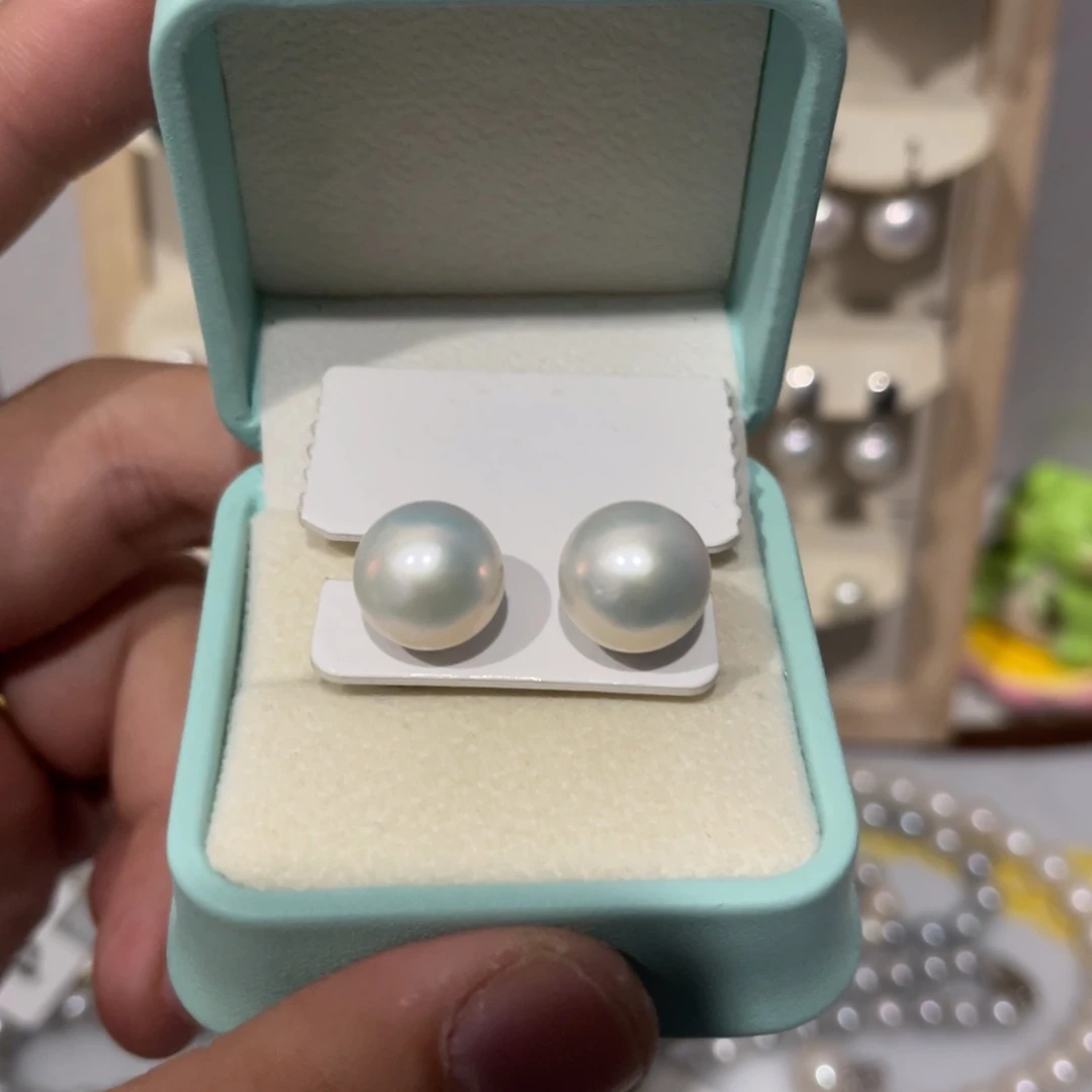淡水珍珠耳饰银S925镶嵌