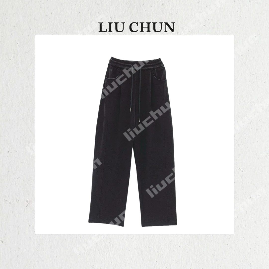 【纯色线条】CHUN家夏款抽绳阔腿裤