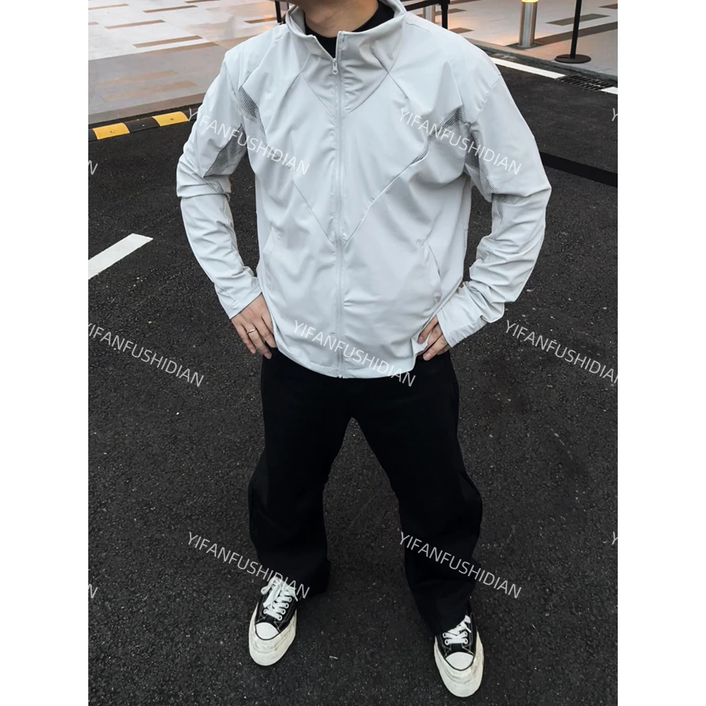 美式/ 轻量化立领防晒夹克运动透气休闲跑步户外夏季薄款男防晒服