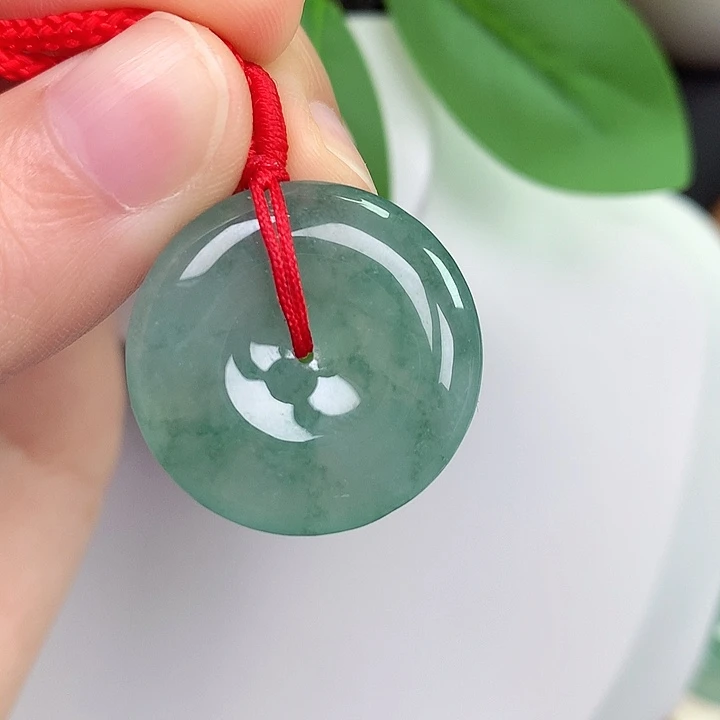 翡翠未镶嵌颈饰平安扣 25.3-5.1mm