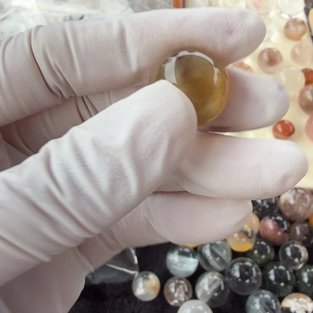 篱****水晶珠宝半成品未镶嵌兔毛14.6mm定制不退换