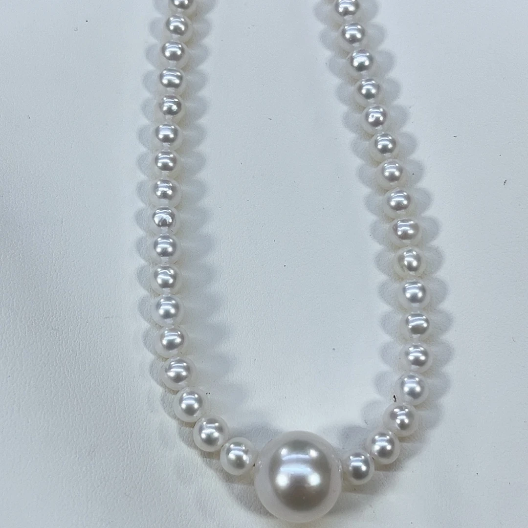 淡水珍珠颈饰银S925镶嵌