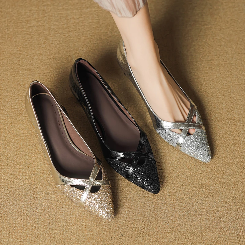 5CM，牛皮法式夏季尖头细跟高跟鞋国潮风流光风羊皮细跟尖头高跟鞋