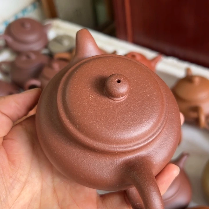 茶壶紫砂布**芯仿古壶身跳砂200c c