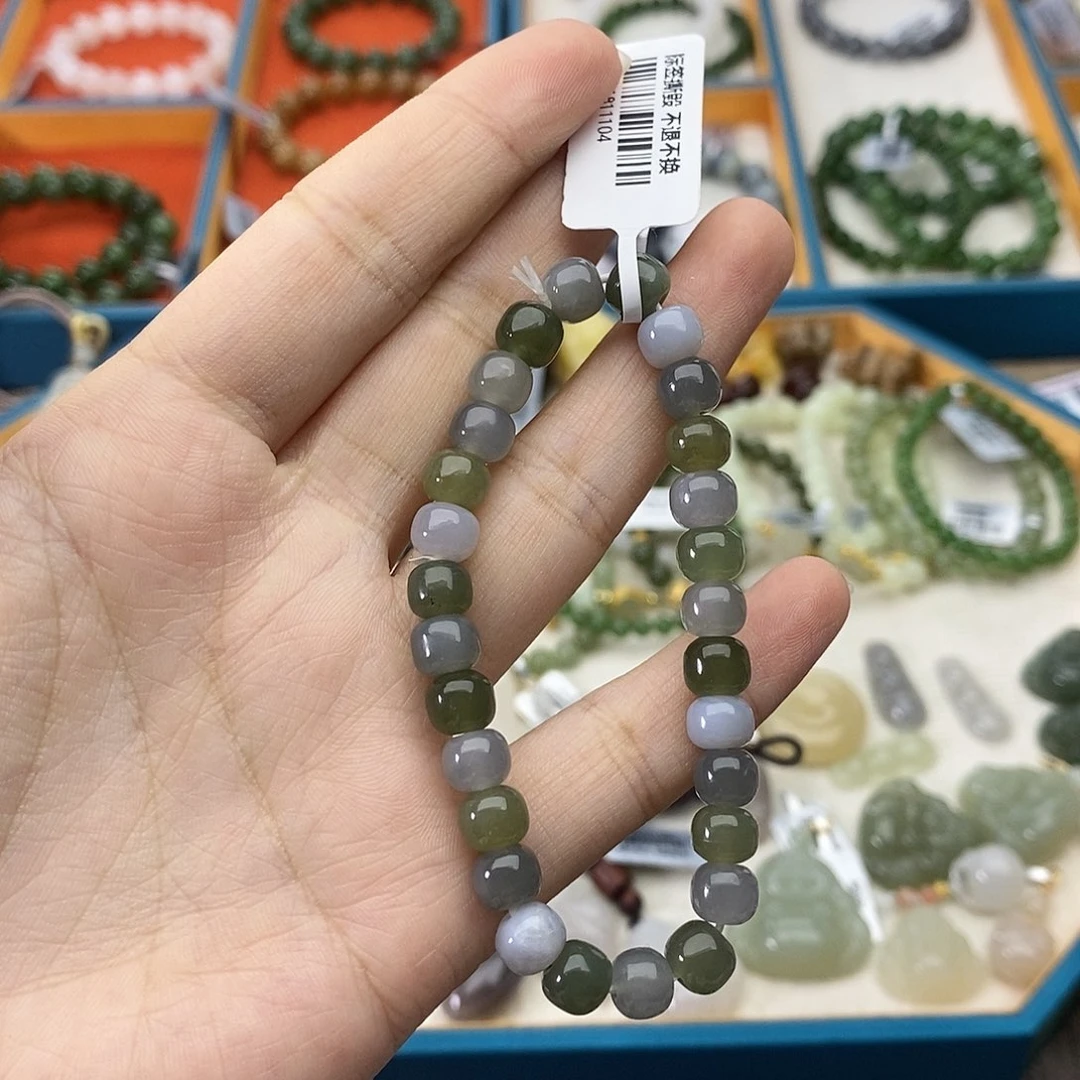 和田玉未镶嵌手链w4多宝6*7