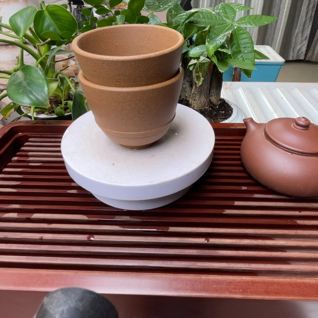 茶杯紫砂杯子两个