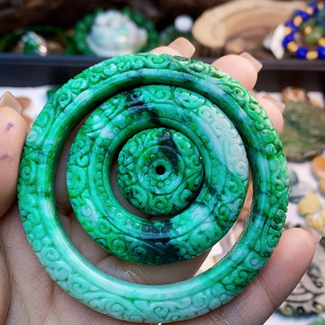 翡翠未镶嵌手镯手镯翡翠一套