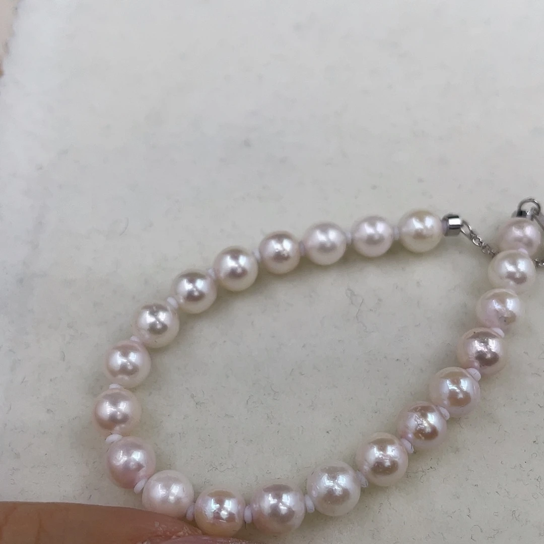 手绳海水珍珠银S925镶嵌