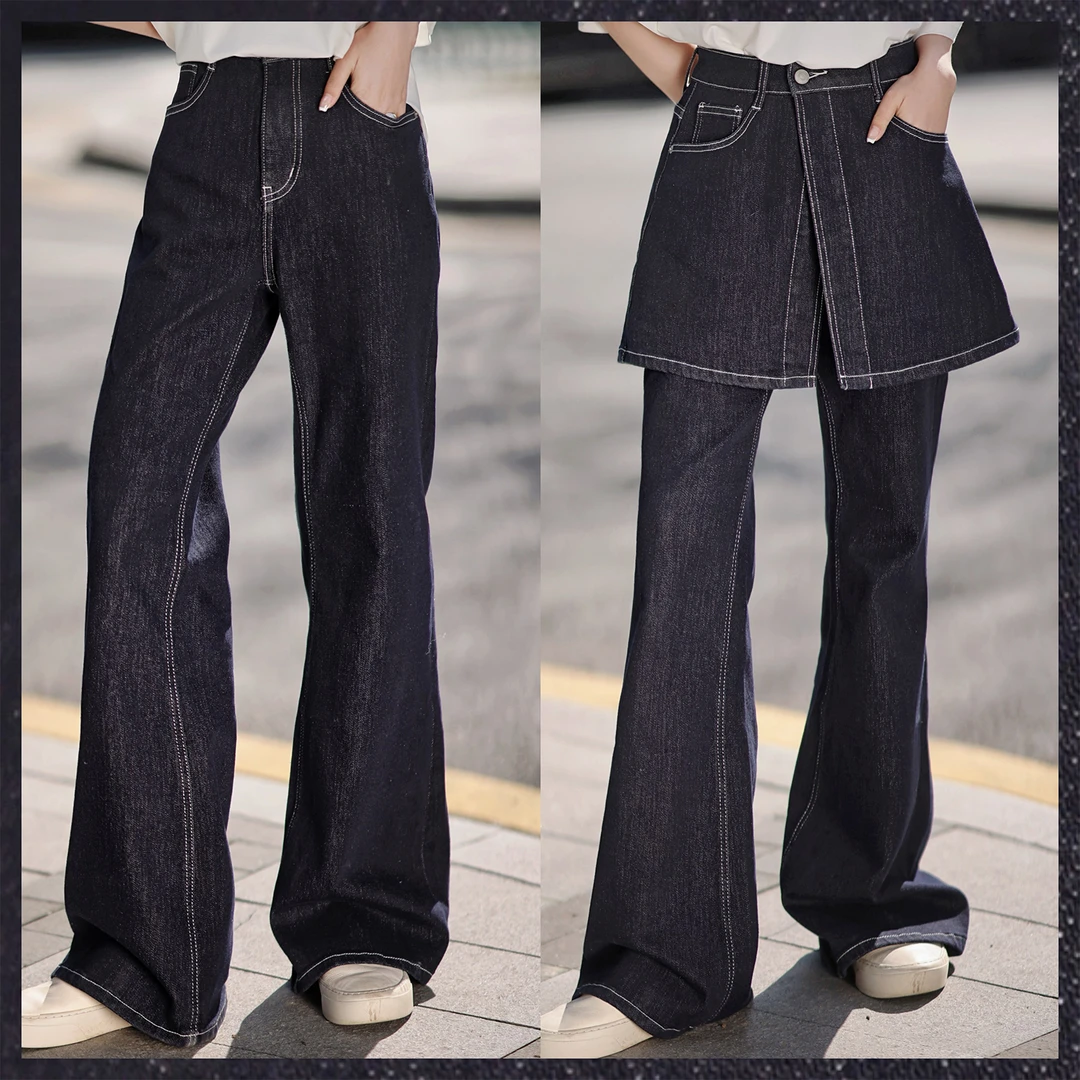 【赵大喜】长腿搭档牛仔裤 | 2种穿法 可脱卸裙裤2长度