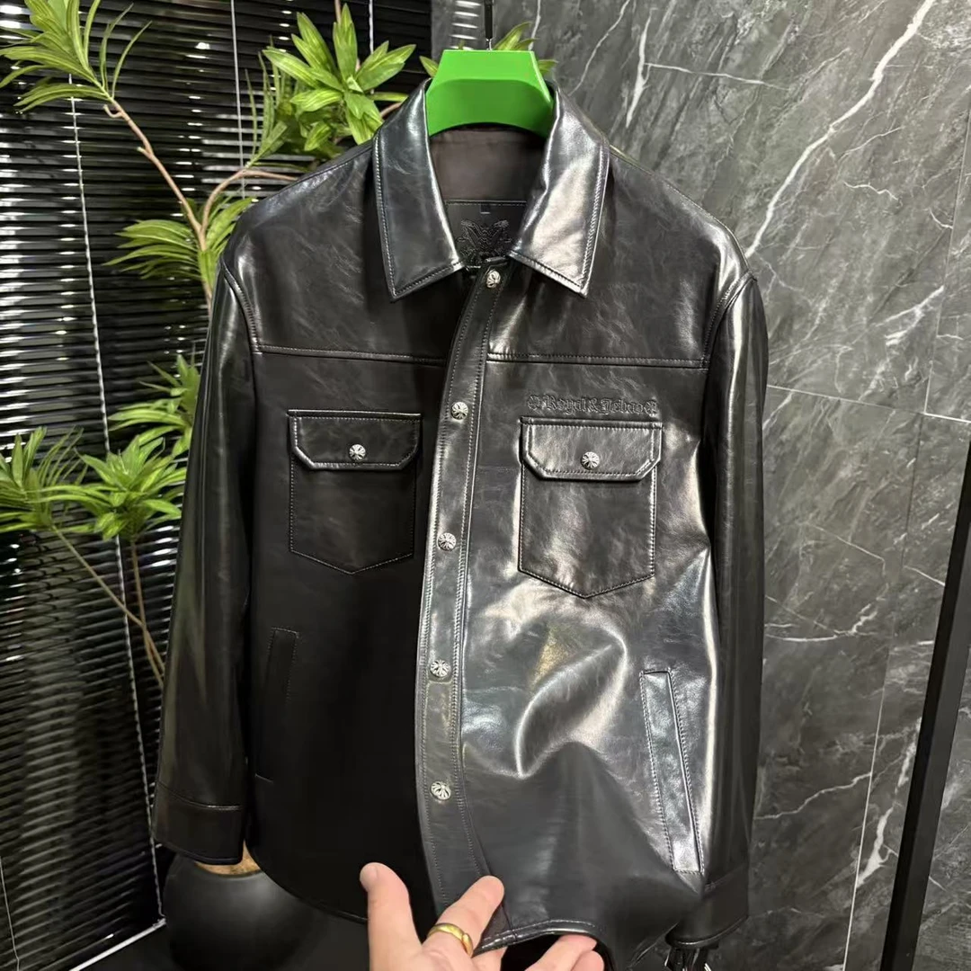 【轻奢】男士秋季新款欧货羊皮外套商务休闲百搭