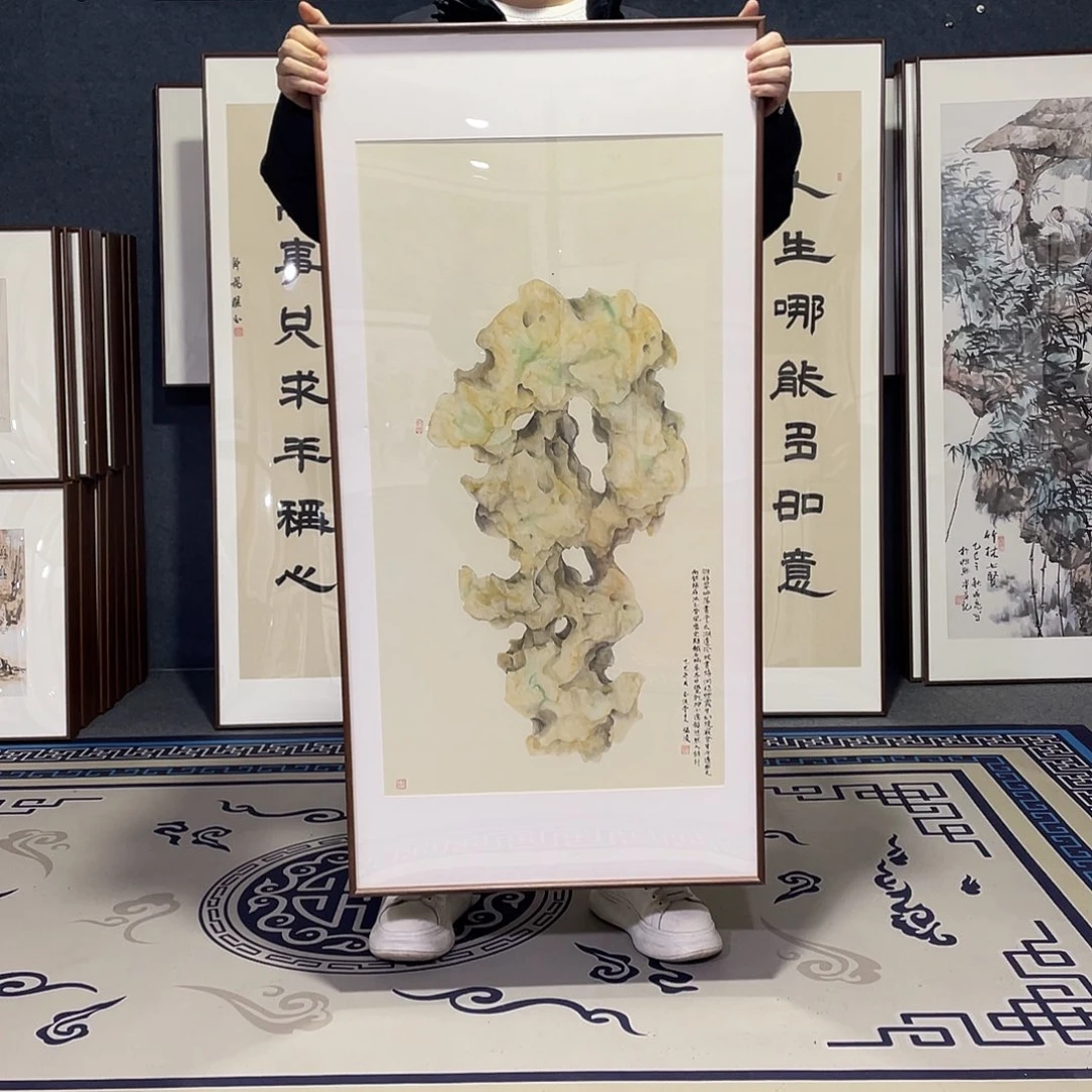 国画手绘画作品带框60/120