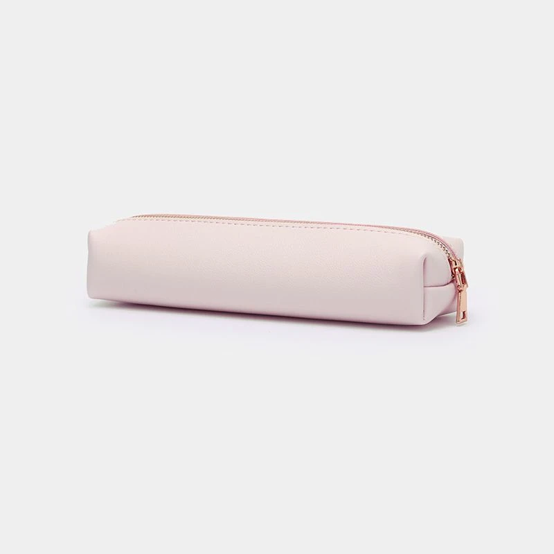 简约笔袋文具用品软皮质感学生多功能少女心可爱日系化妆刷收纳袋