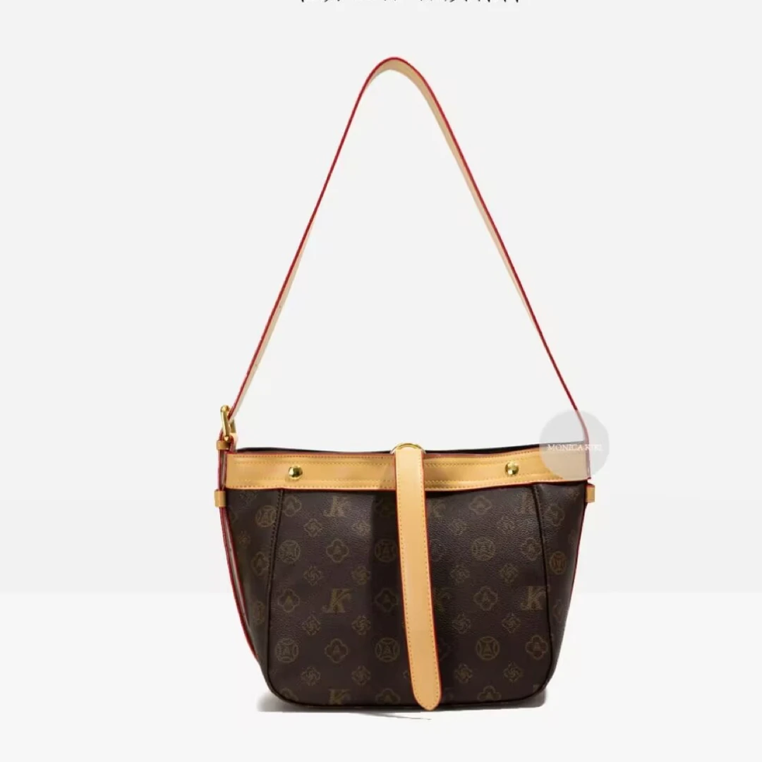 MONICA KIKI/莫妮卡奇奇2024新款经典复古小众单肩斜挎托特包8690